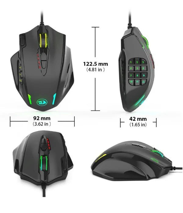 Red Dragon M908 One-Hander Macro Defines Mouse.