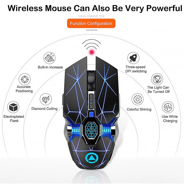 Silver Eagle A7 Silent Silent Rechargeable Wireless Mouse Computer Accessories.