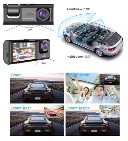 Triple Way Car Video Recorder