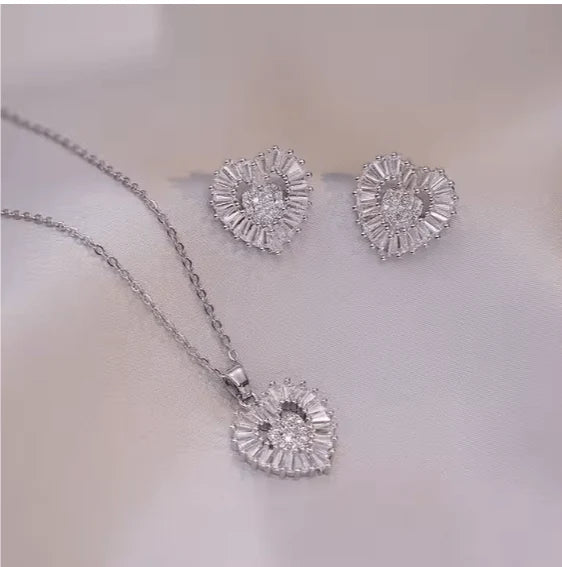 Vintage Heart-Shaped Zircon Set