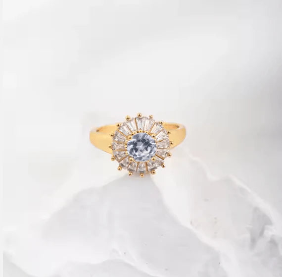 Zircon Diamond Ring